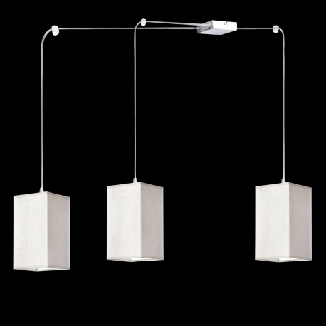 Calipso lampa wisząca potrójna beżowe abażury prostokątne Ramko