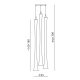 Sympatica III lampa szkło 160-180cm Ramko biała, przezroczysta, bordo