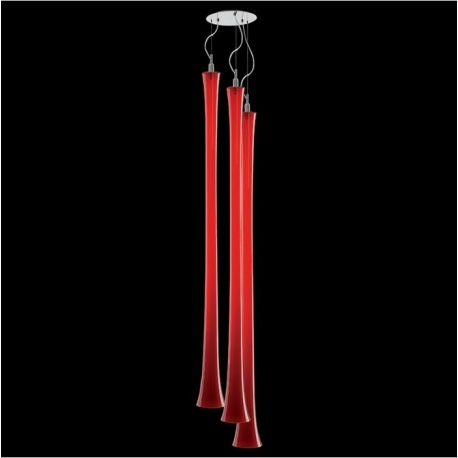 Sympatica III lampa szkło 160-180cm Ramko biała, przezroczysta, bordo