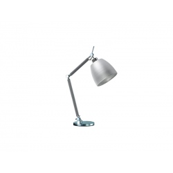 Zyta lampa biurkowa chrom alu z giętym ramieniem i aluminiowym kloszem 18cm lub 23cm