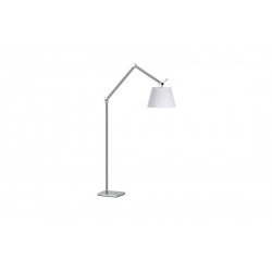 Zyta aluminiowa lampa podłogowa z giętym ramieniem białym abażurem 20-36cm