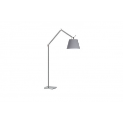Zyta aluminiowa lampa podłogowa z giętym ramieniem szarym abażurem 20-36cm