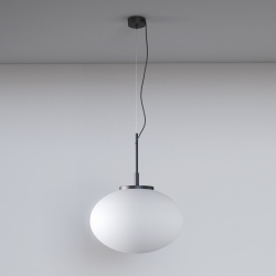 Ovo szklana lampa wisząca z kloszem biały opal 40cm różne kolory