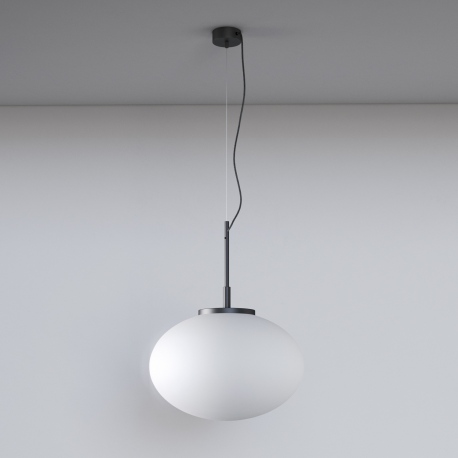 Ovo szklana lampa wisząca z kloszem opal 40cm różne kolory Cleoni