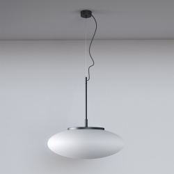 Oval szklana lampa wisząca z kloszem opal biała 55cm różne kolory