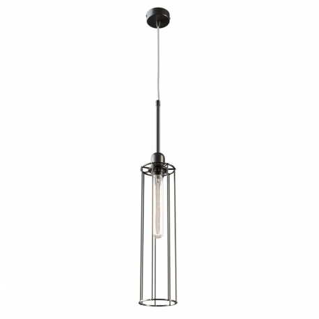 Take lampa wisząca z drucianym kloszem  retro Cleoni przewód w oplocie