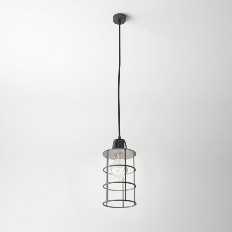 Storn lampa wisząca z drucianym kloszem retro Cleoni przewód w oplocie