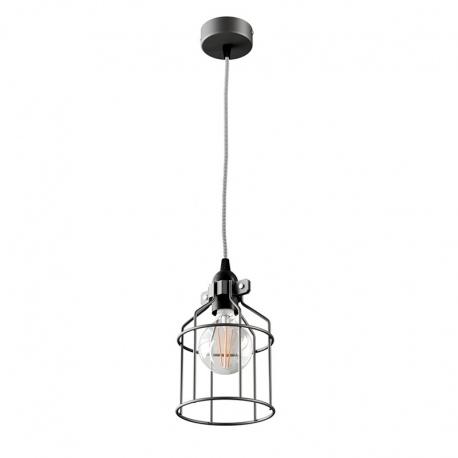 Pen lampa wisząca z drucianym kloszem retro Cleoni przewód w oplocie
