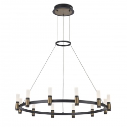 Alamo lampa wisząca na kole czarna 81cm