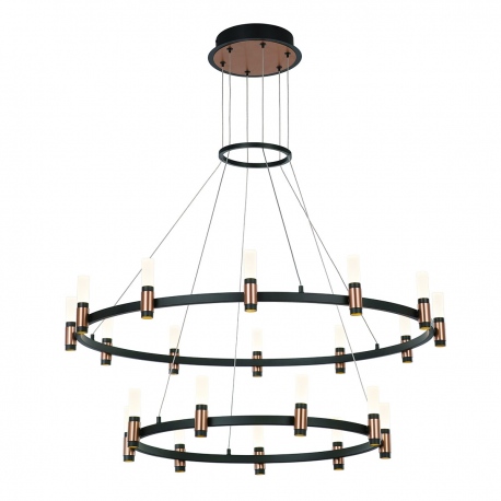 Alamo lampa wisząca podwójne koło czarna 95cm Italux