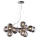 Marbelio lampa wisząca chrom ze szklanymi dymionymi kulami na kole 58cm Italux