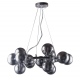 Marbelio lampa wisząca chrom ze szklanymi dymionymi kulami na kole 58cm Italux