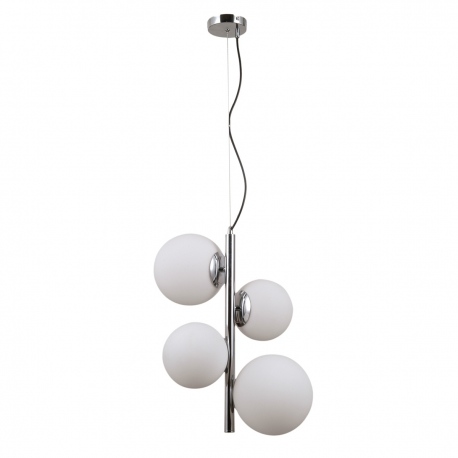 Riga lampa wisząca chrom z białymi kulami 41cm Italux