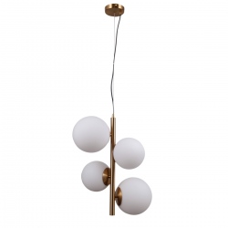Riga lampa wisząca mosiądz patyna ze szklanymi kulami 41cm