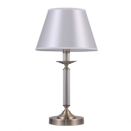 Solana lampa stołowa mosiądz patyna z białym abażurem 27cm Italux