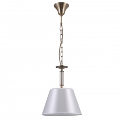 Solana lampa wisząca mosiądz patyna z białym abażurem 27cm