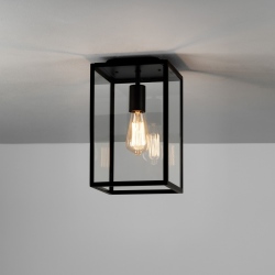 Homefield Ceiling lampa sufitowa zewnętrzna szklana czarny z fakturą IP23