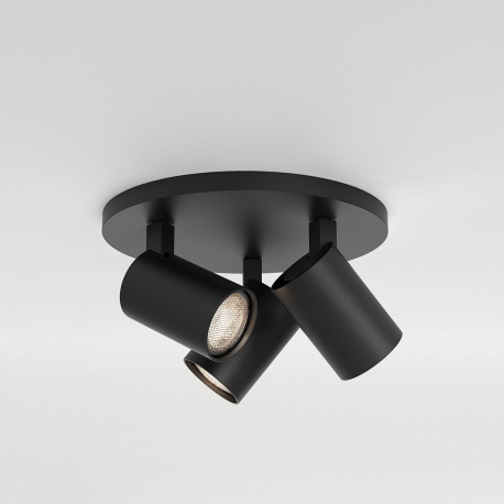 Ascoli potrójny Round reflektorki na kole matowy czarny IP20 Astro Lighting