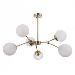 Annes lampa wisząca ze szklanymi kulami mosiądz patyna 84cm