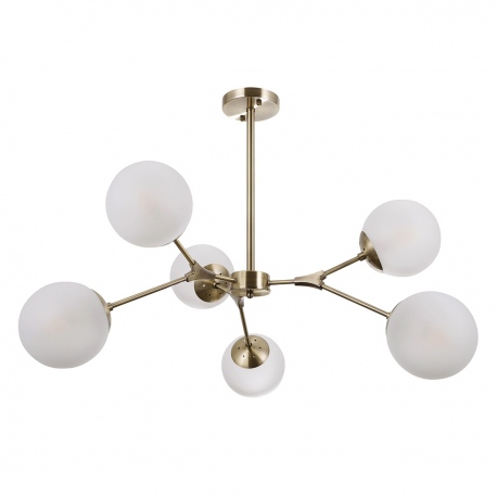 Annes lampa wisząca ze szklanymi kulami mosiądz patyna 84cm Italux