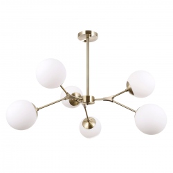 Annes lampa wisząca ze szklanymi kulami mosiądz patyna 84cm