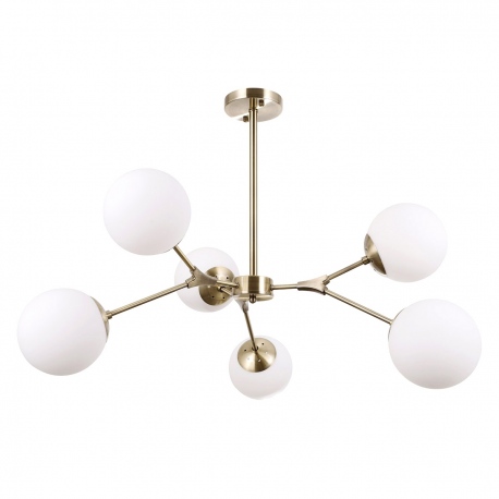 Annes lampa wisząca ze szklanymi kulami mosiądz patyna 84cm Italux
