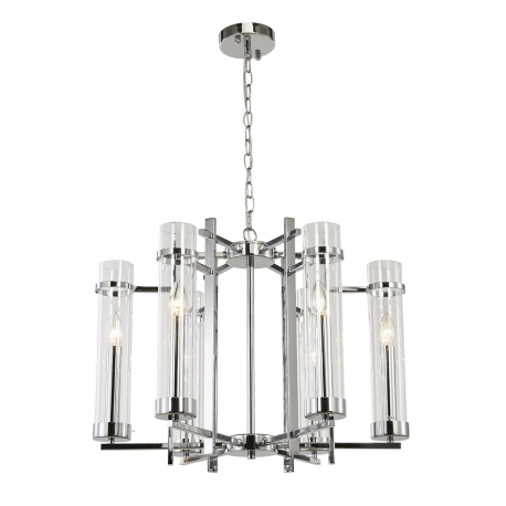 Aspen lampa wisząca sześcioramienna ze szklanymi kloszami chrom 60cm Italux