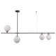 Belmonte lampa wisząca podłużna ze szklanymi kloszami czarna 124cm Italux