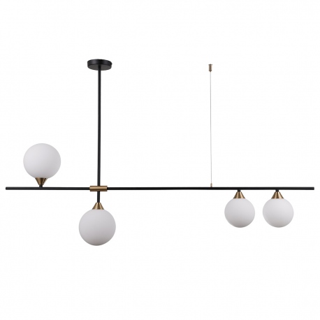 Belmonte lampa wisząca podłużna ze szklanymi kloszami czarna 124cm Italux