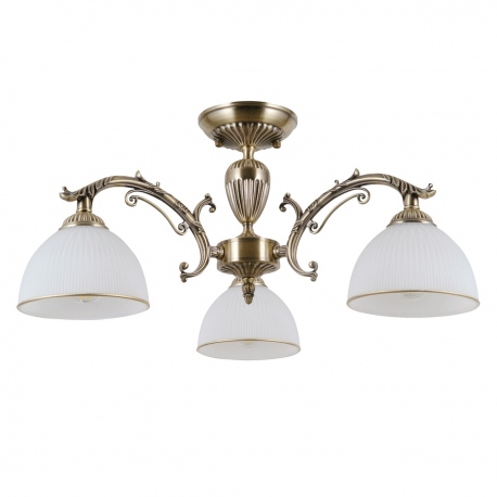 Feneza lampa sufitowa trzyramienna szklana stylowa mosiężna 60cm Italux