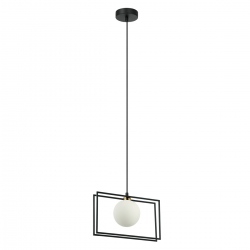Grosetta lampa wisząca czarna klosz kula geometryczna