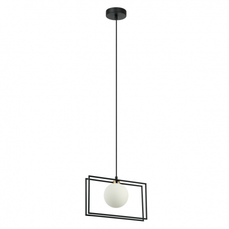 Grosetta lampa wisząca czarna klosz kula geometryczna Italux