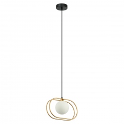 Grosetta lampa wisząca złota klosz kula geometryczna