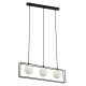 Grosetta lampa wisząca czarna trzy klosze kula geometryczna 68cm Italux