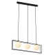 Grosetta lampa wisząca czarna trzy klosze kula geometryczna 68cm Italux