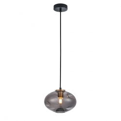 Hatella lampa wisząca szara szklana 22cm