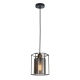Kalula lampa wisząca szklana druciana czarna dymiona 18cm Italux