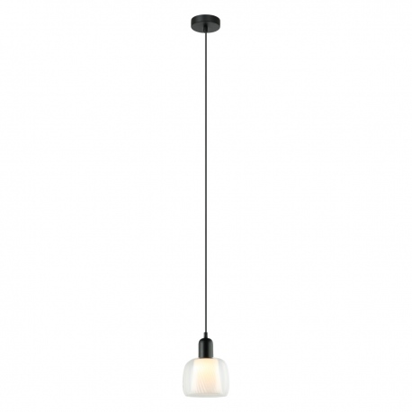 Lamezia lampa wisząca czarna szklana przezroczysta biała 16cm Italux