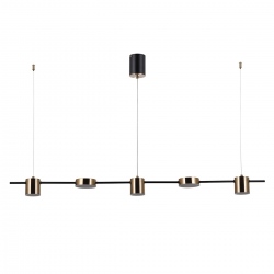 Remdal lampa wisząca podłużna LED czarno-złota 130cm 3000K
