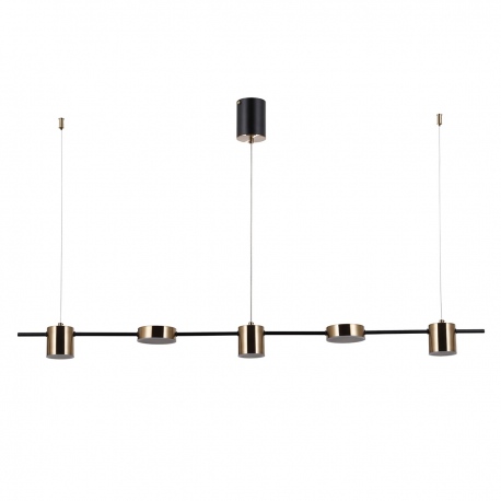 Remdal lampa wisząca podłużna LED czarno-złota 130cm 4000K Italux
