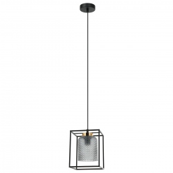 Sinella lampa wisząca szklana przezroczysta szara 17cm