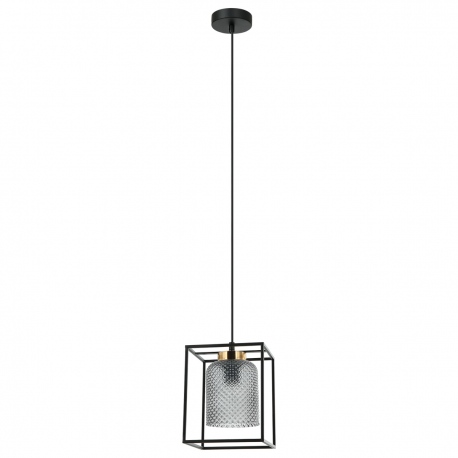 Sinella lampa wisząca szklana przezroczysta szara 17cm Italux