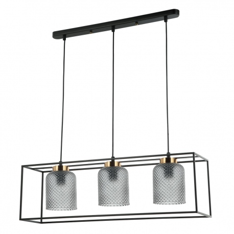 Sinella lampa wisząca szklana przezroczysta szara potrójna 68cm Italux