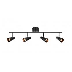 CREST lampa sufitowa na listwie poczwórna czarna 93,5cm