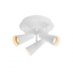 CREST lampa sufitowa potrójna okrągła biała piaskowana 36cm