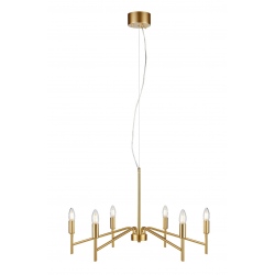 MONARCH lampa wisząca sześcioramienna lakierowana złota 70cm