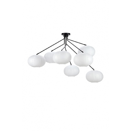 GALAXY lampa sufitowa 7 abażurów czarna biała 125cm Markslojd