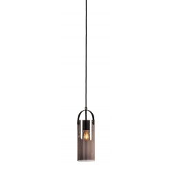GLORY lampa wisząca czarna  dymiona szara 12cm