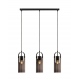 GLORY lampa wisząca potrójna czarna dymiona szara 74cm Markslojd