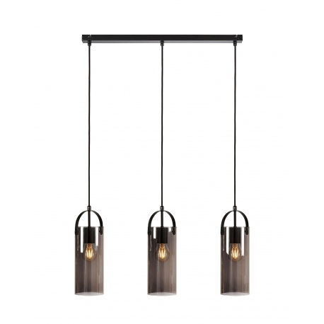 GLORY lampa wisząca potrójna czarna dymiona szara 74cm Markslojd